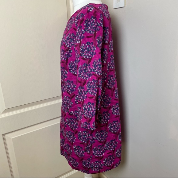 White Stuff Size 16 100% Cotton Perfect Pink Purple Vocal Floral Tunic ¾ sleeve - Picture 11 of 15